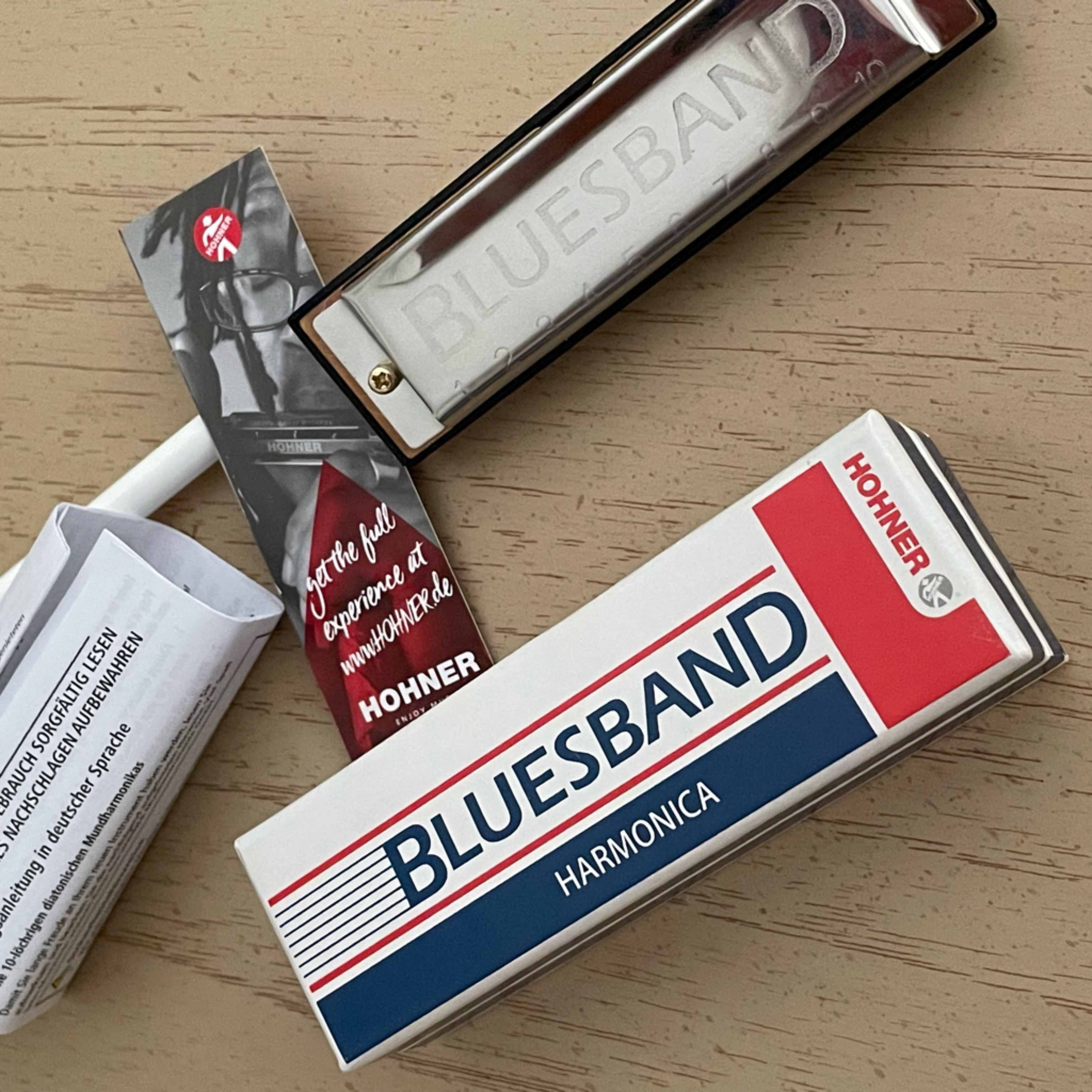 Hohner Bluesband Harmonica - Silver Key Of C / New Without Tags
